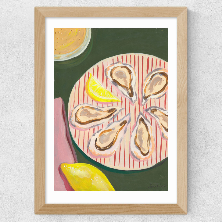 Half a Dozen Oysters Wide Oak Frame Half a Dozen Oysters Wide Oak Frame