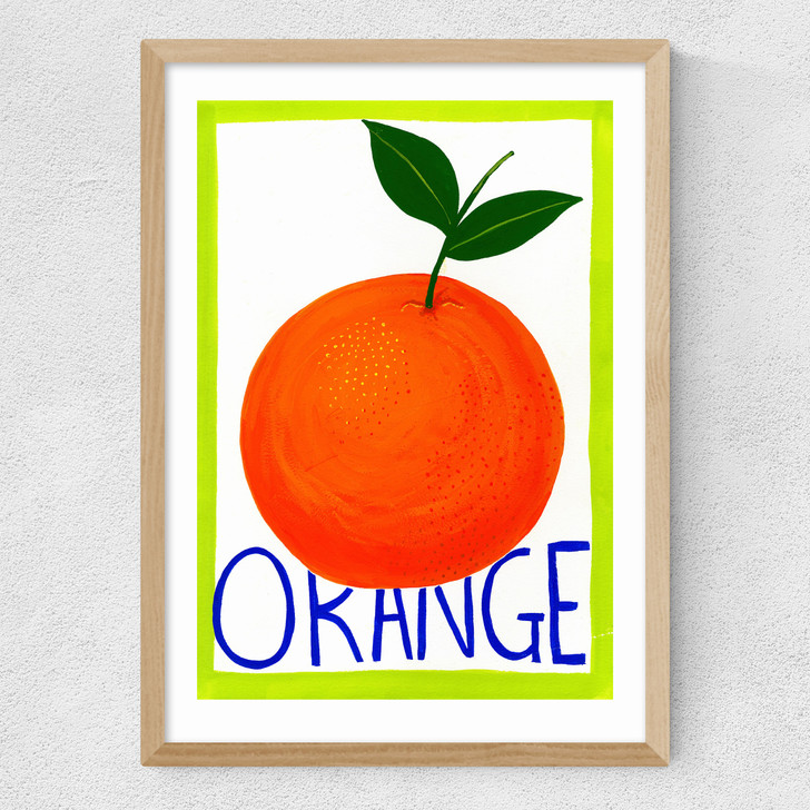 Large Orange Medium Oak Frame