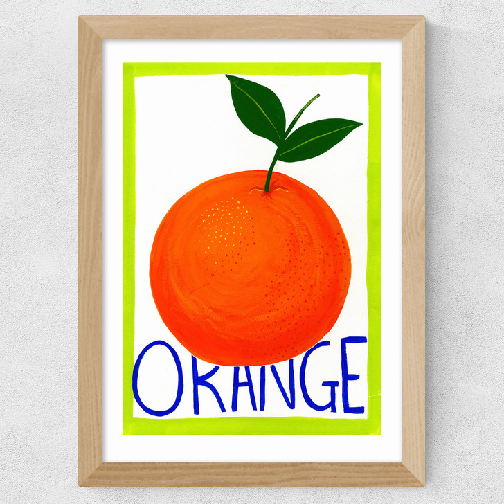 Large Orange Wide Oak Frame