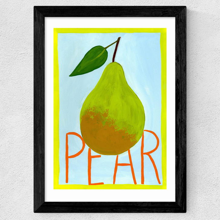 Large Pear Wide Black Frame