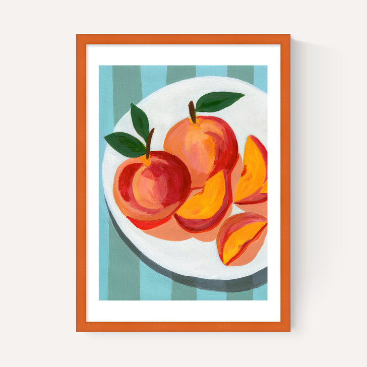 perfect peaches art print by susie miller in black frame