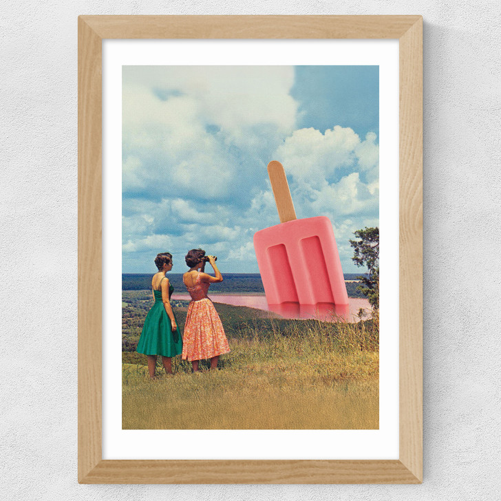 A View to Chill ﾐ Popsicle Panorama Wide Oak Frame