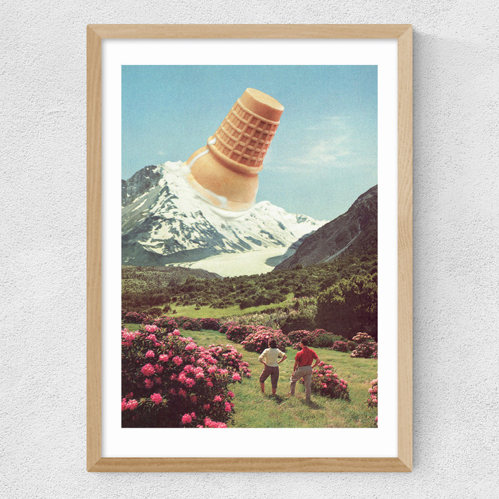 Ice Cream Peak - Mountain Meltdown Medium Oak Frame