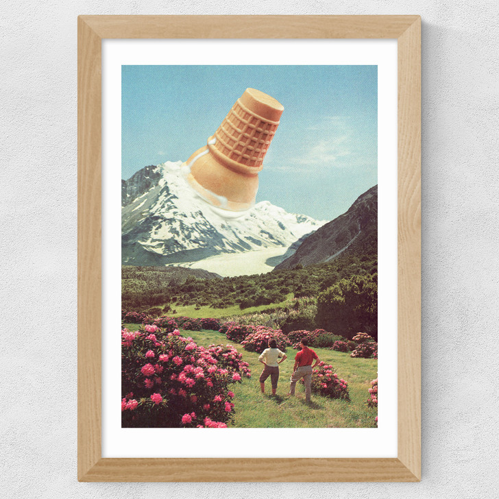 Ice Cream Peak - Mountain Meltdown Wide Oak Frame