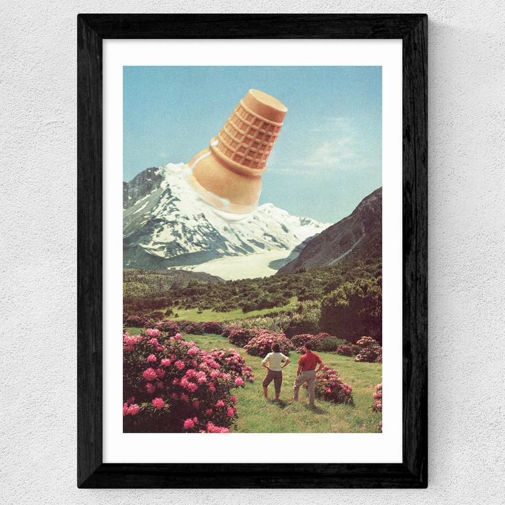 Ice Cream Peak - Mountain Meltdown Wide Black Frame