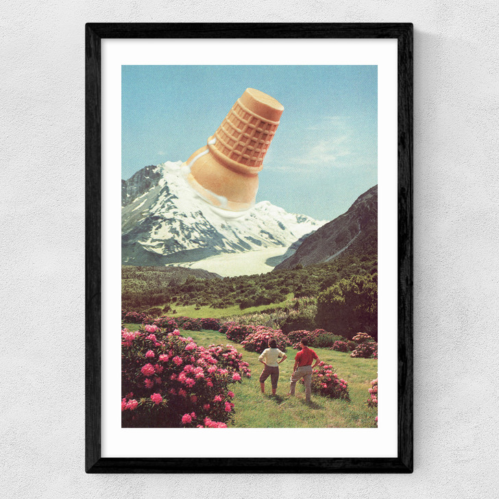 ice cream - peak mountain meltdown art print by vertigo artography in black frame
