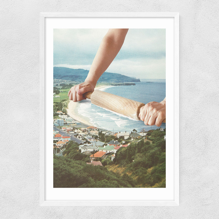 Waves Roller - Sea waves rolling pin Narrow White Frame