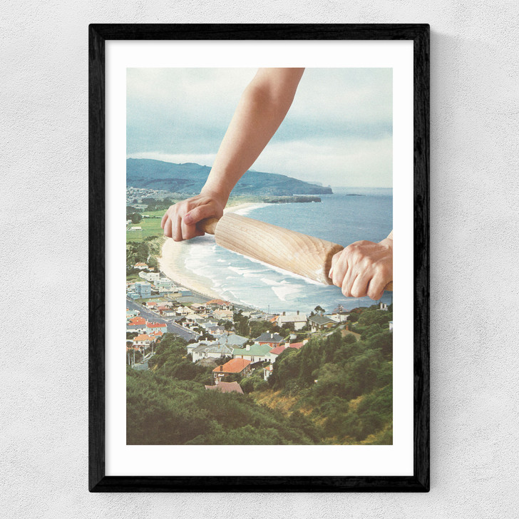 waves roller - sea waves rolling pin art print by vertigo artography in black frame