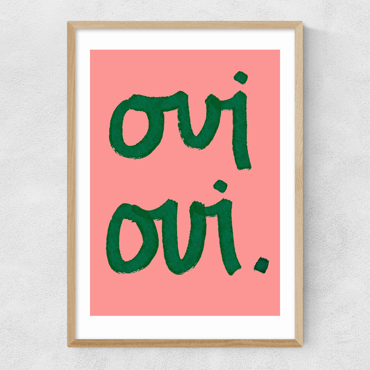 Oui Oui Peach Narrow Oak Frame