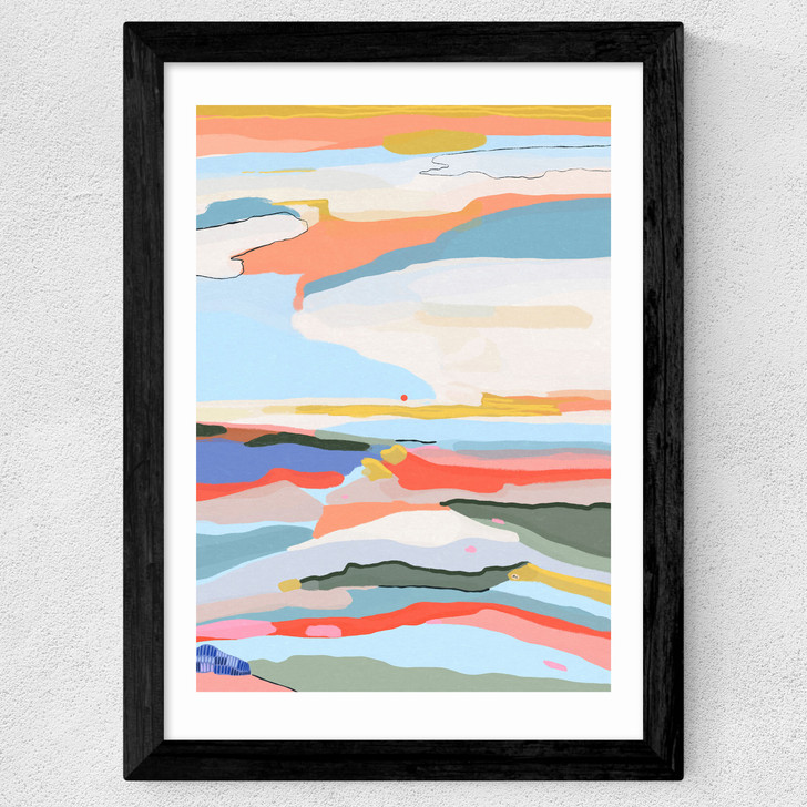 Pastel Sunset Wide Black Frame
