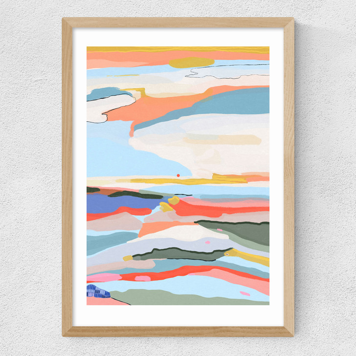 Pastel Sunset Medium Oak Frame