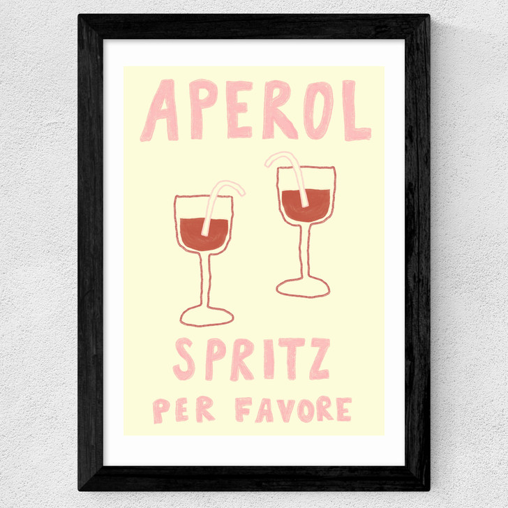 Aperol Spritz Per Favore Wide Black Frame Aperol Spritz Per Favore Wide Black Frame