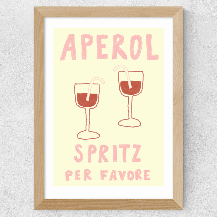 Aperol Spritz Per Favore Wide Oak Frame Aperol Spritz Per Favore Wide Oak Frame