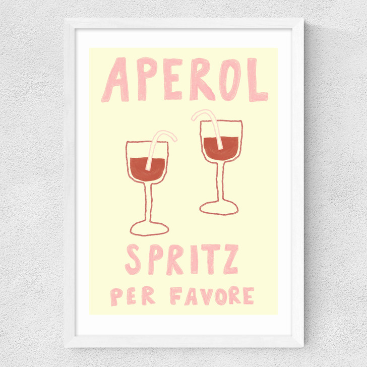 Aperol Spritz Per Favore Medium White Frame Aperol Spritz Per Favore Medium White Frame