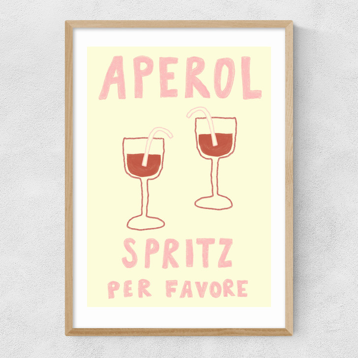 Aperol Spritz Per Favore Narrow Oak Frame
