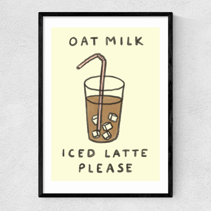 Oat Milk Iced Latte Narrow Black Frame