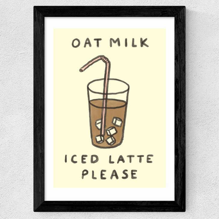 Oat Milk Iced Latte Wide Black Frame