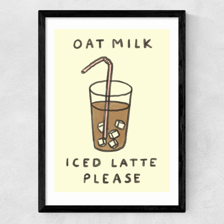 Oat Milk Iced Latte Medium Black Frame