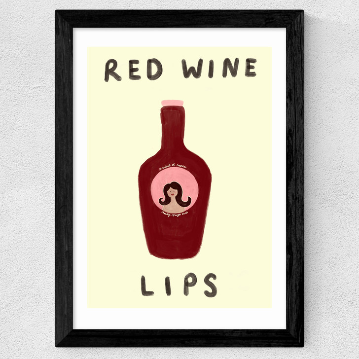 Red Wine Lips Wide Black Frame