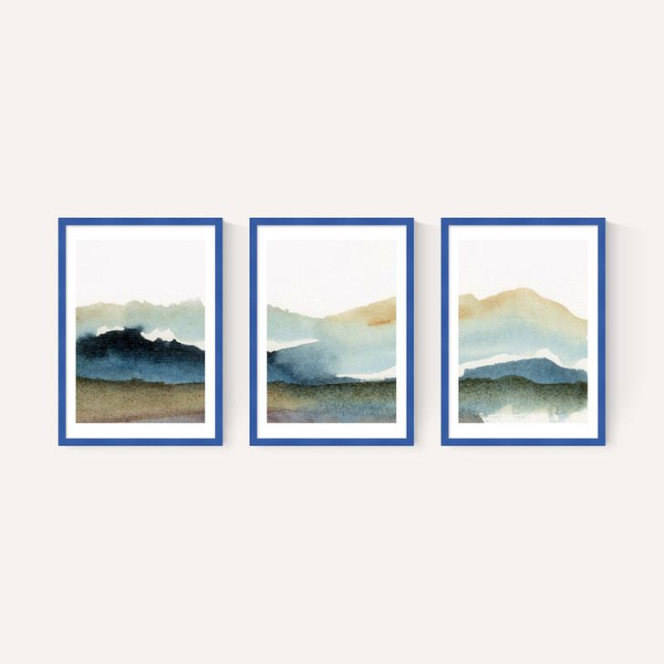 Blue Ink Triptych