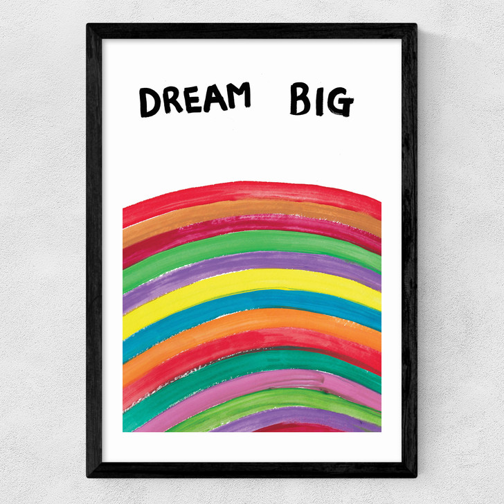 Dream Big Rainbow Medium Black Frame
