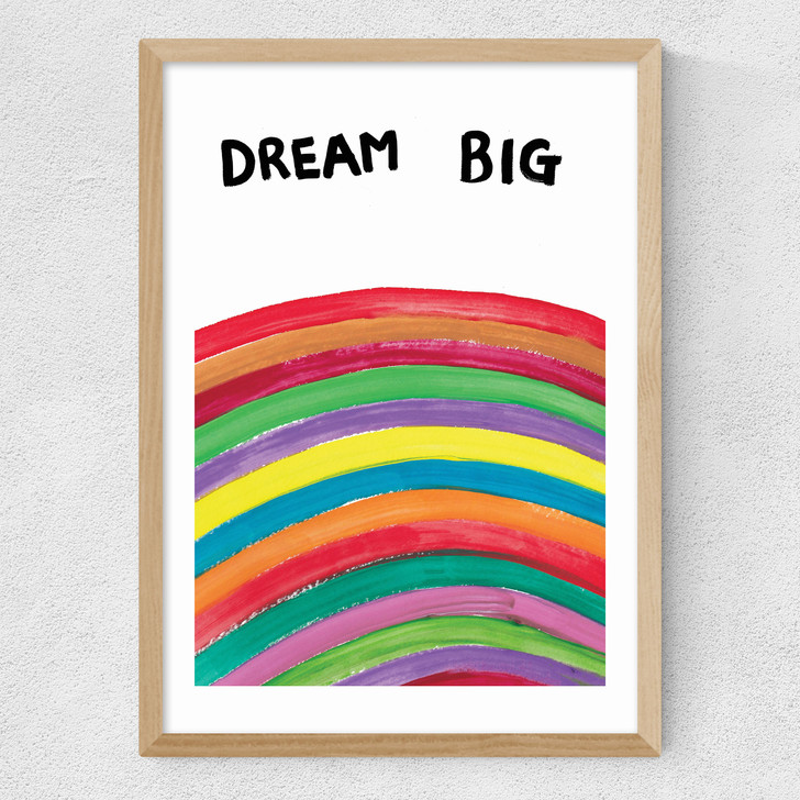 Dream Big Rainbow Medium Oak Frame