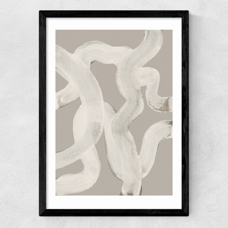 abstract brush strokes 65y art print by mareike boehmer in black frame