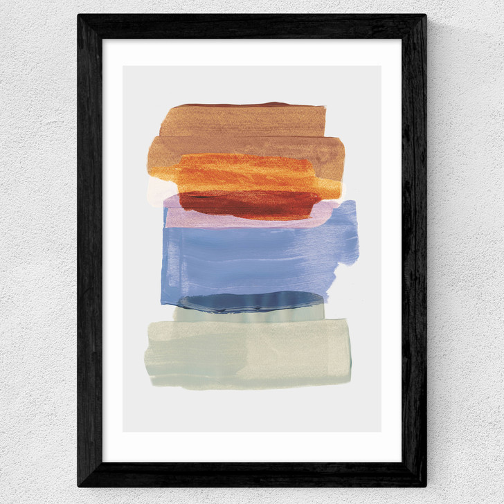Abstract Brush Strokes 49 Wide Black Frame