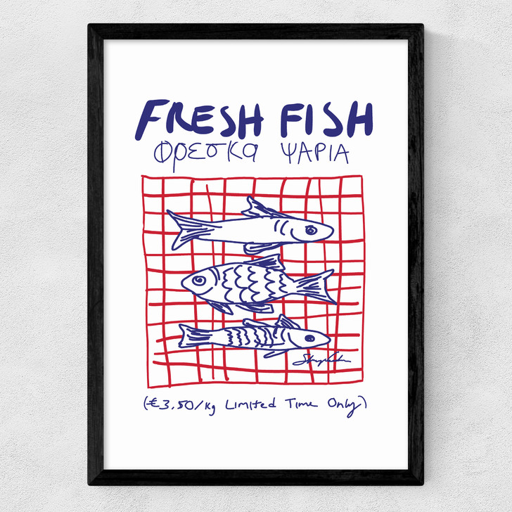 Fresh Fish Medium Black Frame