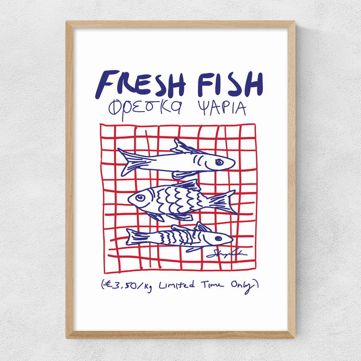 Fresh Fish Narrow Oak Frame