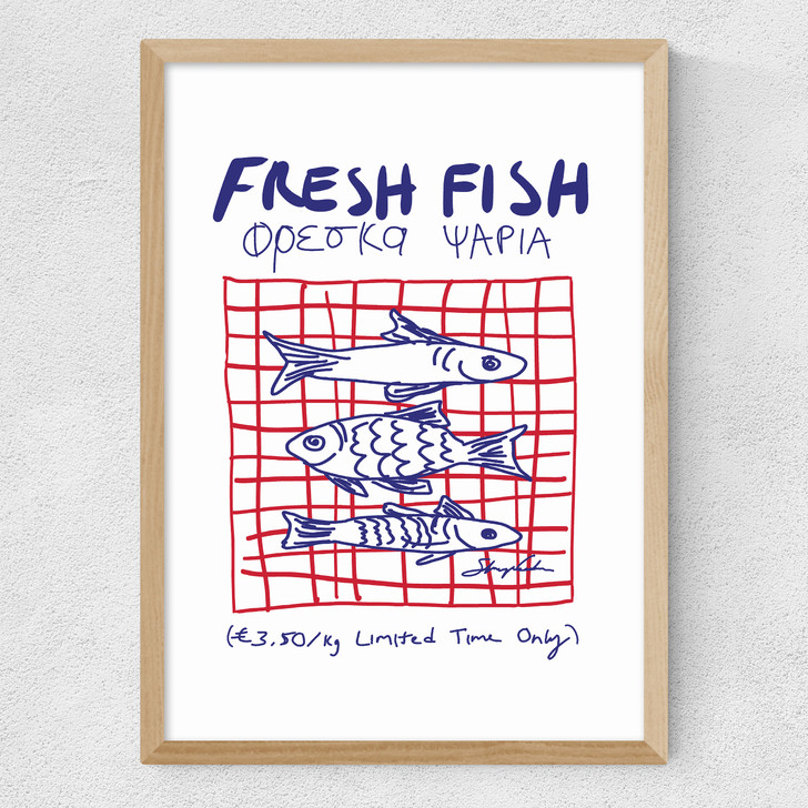 Fresh Fish Medium Oak Frame