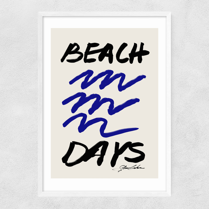 Beach Days Narrow White Frame