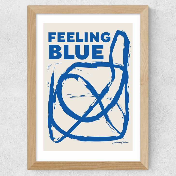 Feeling Blue Wide Oak Frame