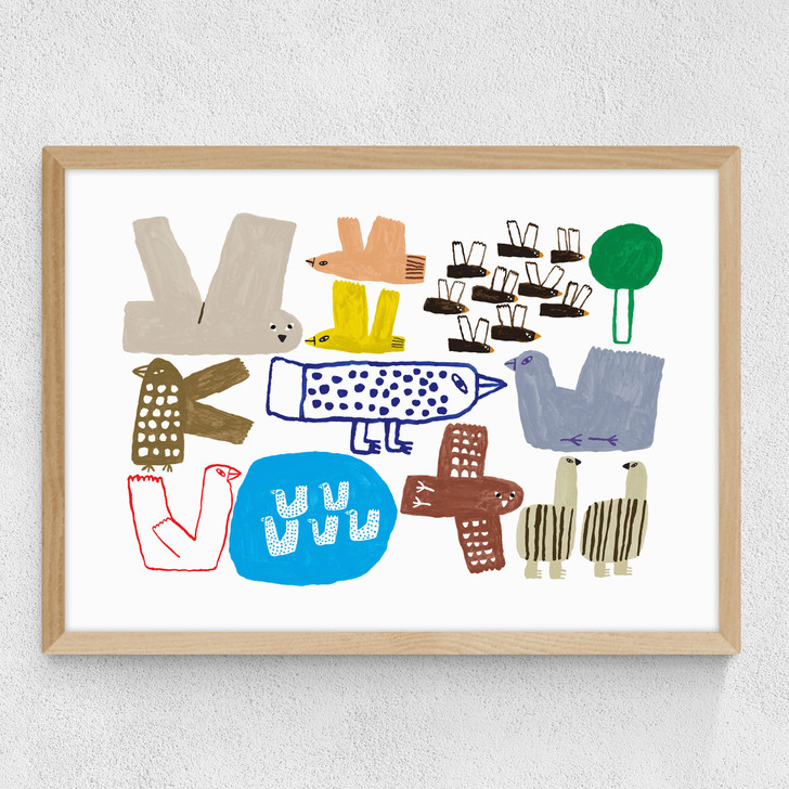 Bird Farm Medium Oak Frame