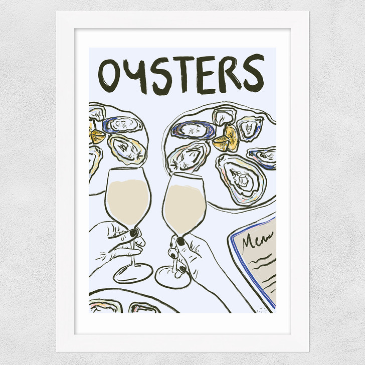 Oysters with Wine Wide White Frame