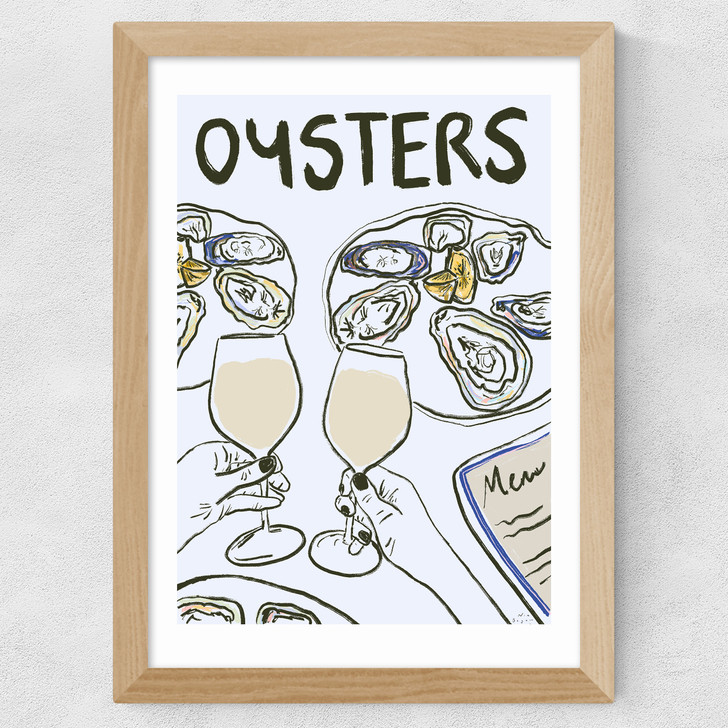 Oysters with Wine Wide Oak Frame