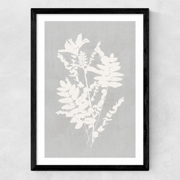 botanical illustration V art print by cartissi in black frame