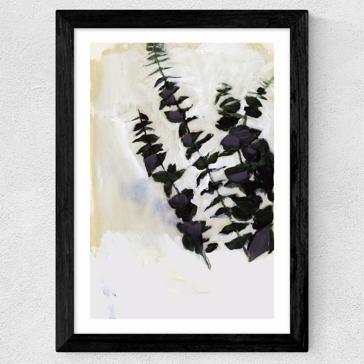 Eucalyptus Painting I Wide Black Frame
