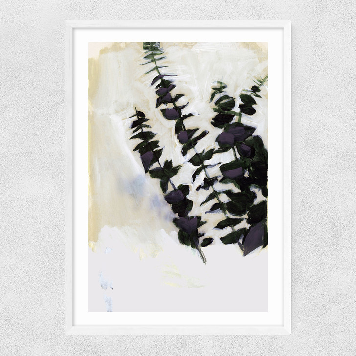 Eucalyptus Painting I Narrow White Frame