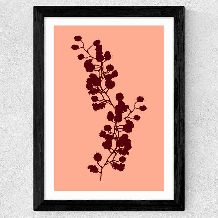 Floral Silhouette II Wide Black Frame