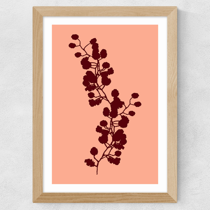 Floral Silhouette II Wide Oak Frame