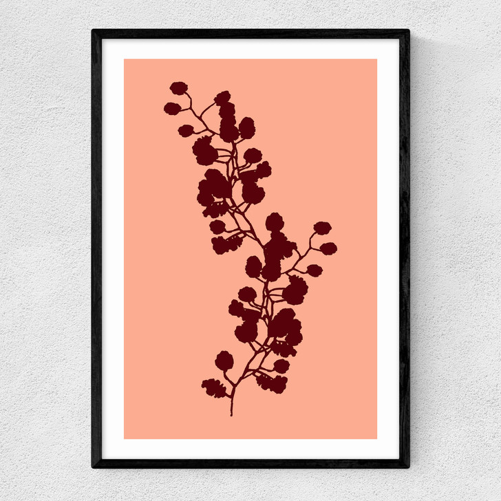 Floral Silhouette II Narrow Black Frame
