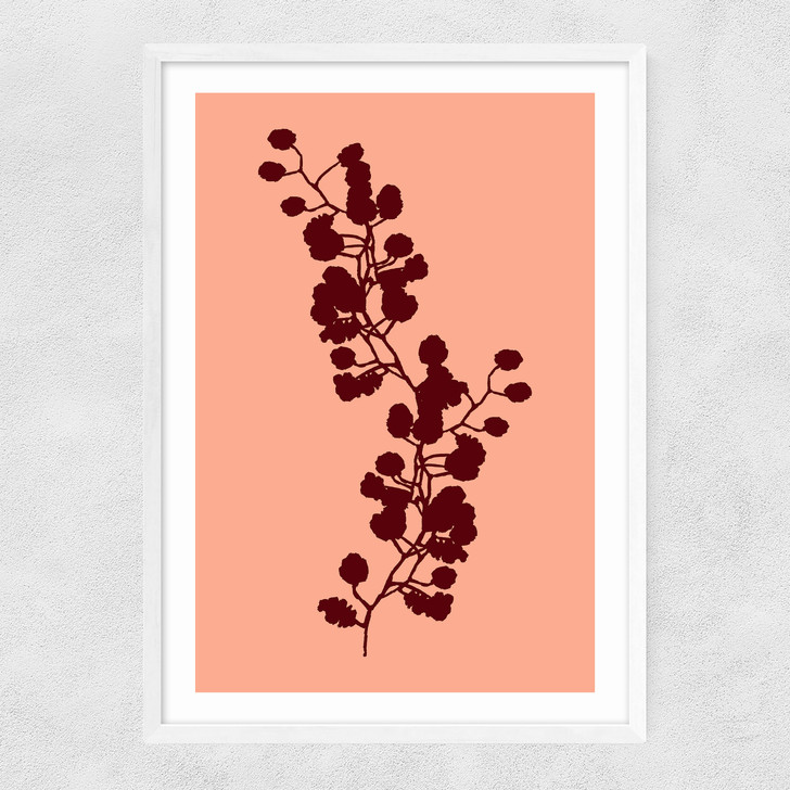 Floral Silhouette II Narrow White Frame