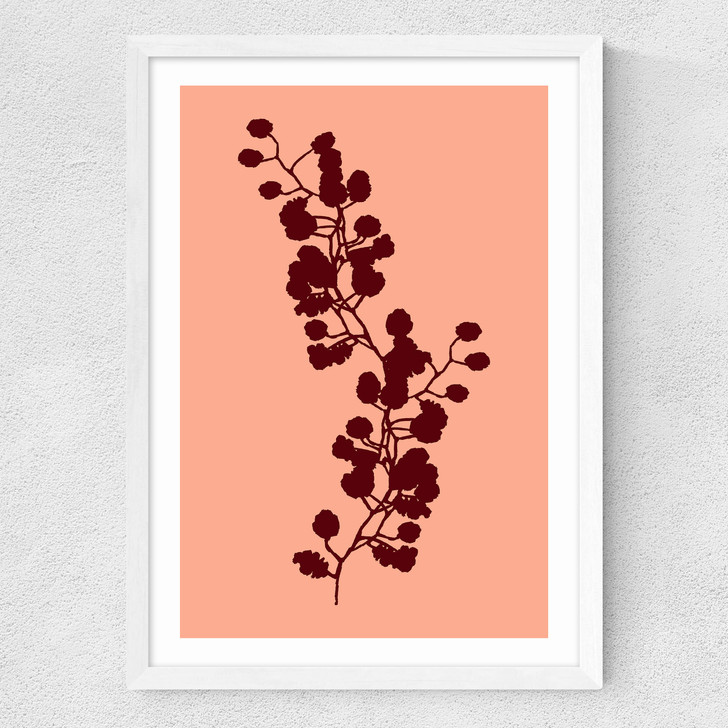 Floral Silhouette II Medium White Frame