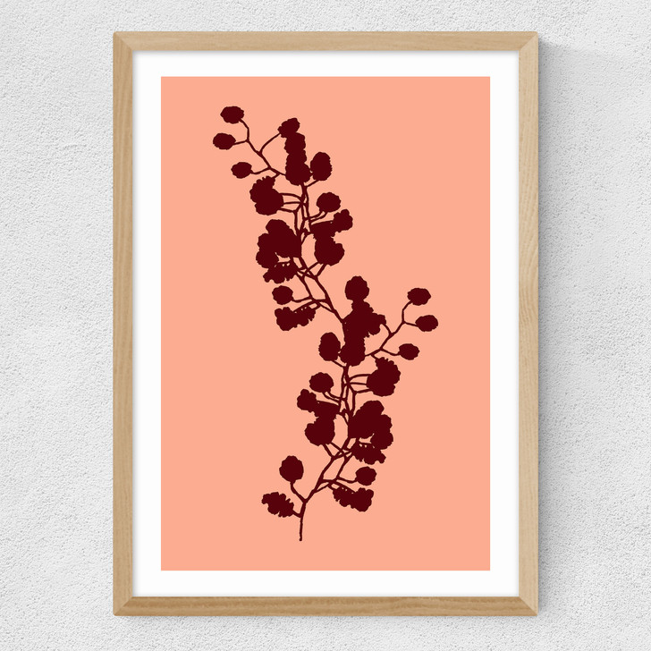 Floral Silhouette II Medium Oak Frame