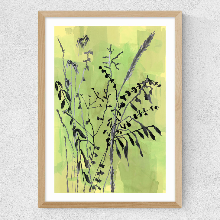 folklore arrangement art print by cartissi in oak frame