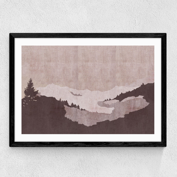 minimal landscape art print by cartissi in black frame