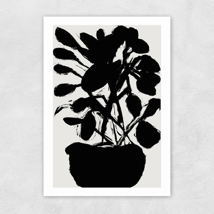 Potted Plant Silhouette I Unframed Print