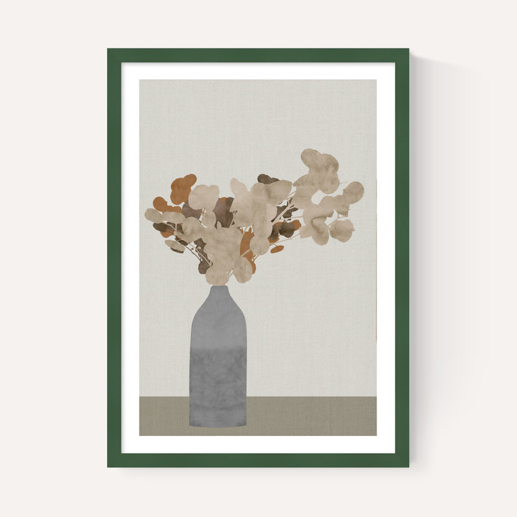 Rust Brown Dried Flowers in Vase on Table I