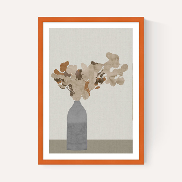 Rust Brown Dried Flowers in Vase on Table I